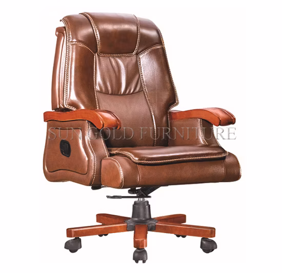 Wooden Office Luxury Real Genuine Leather King CEO Boss Chair