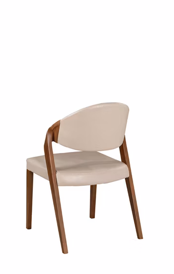 Mobili moderni Soggiorno Sedia da ristorante in vera pelle PVC Legno di noce Sedia da pranzo